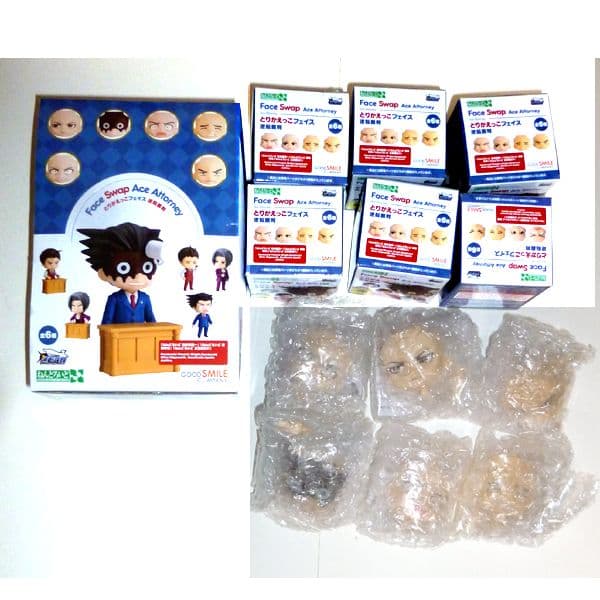 新品未使用品　逆転裁判　ねんどろいどもあ とりかえっこフェイス 全6種フィギュア