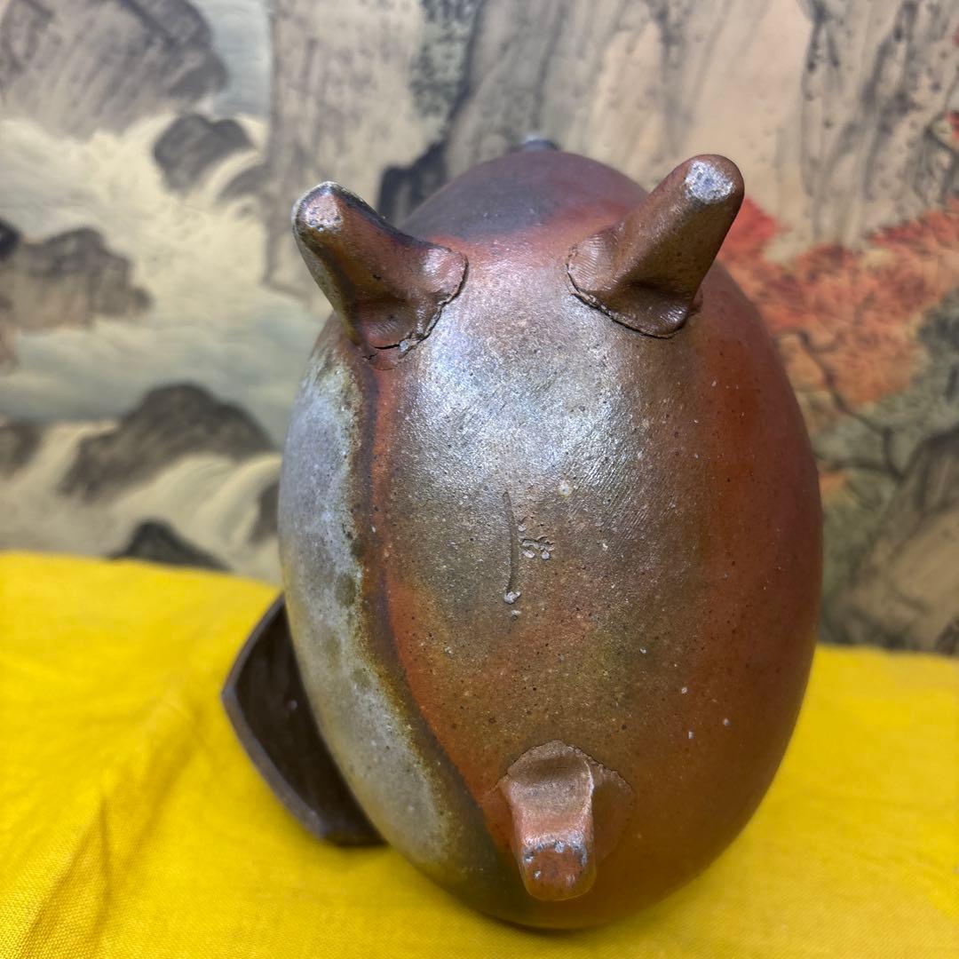 備前焼 人間国宝 金重陶陽 水次 　現存大珍品 茶道具 木箱 1064