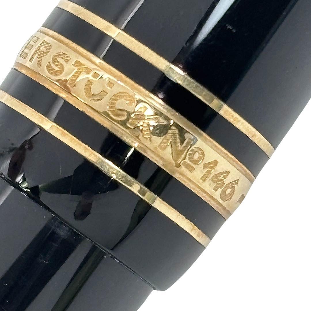 【美品】モンブラン 万年筆 146 剣先14K ブラック/ゴールド 2Q42