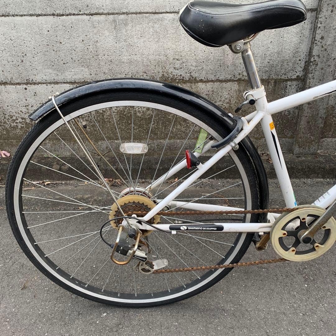 27インチ　シティサイクル白