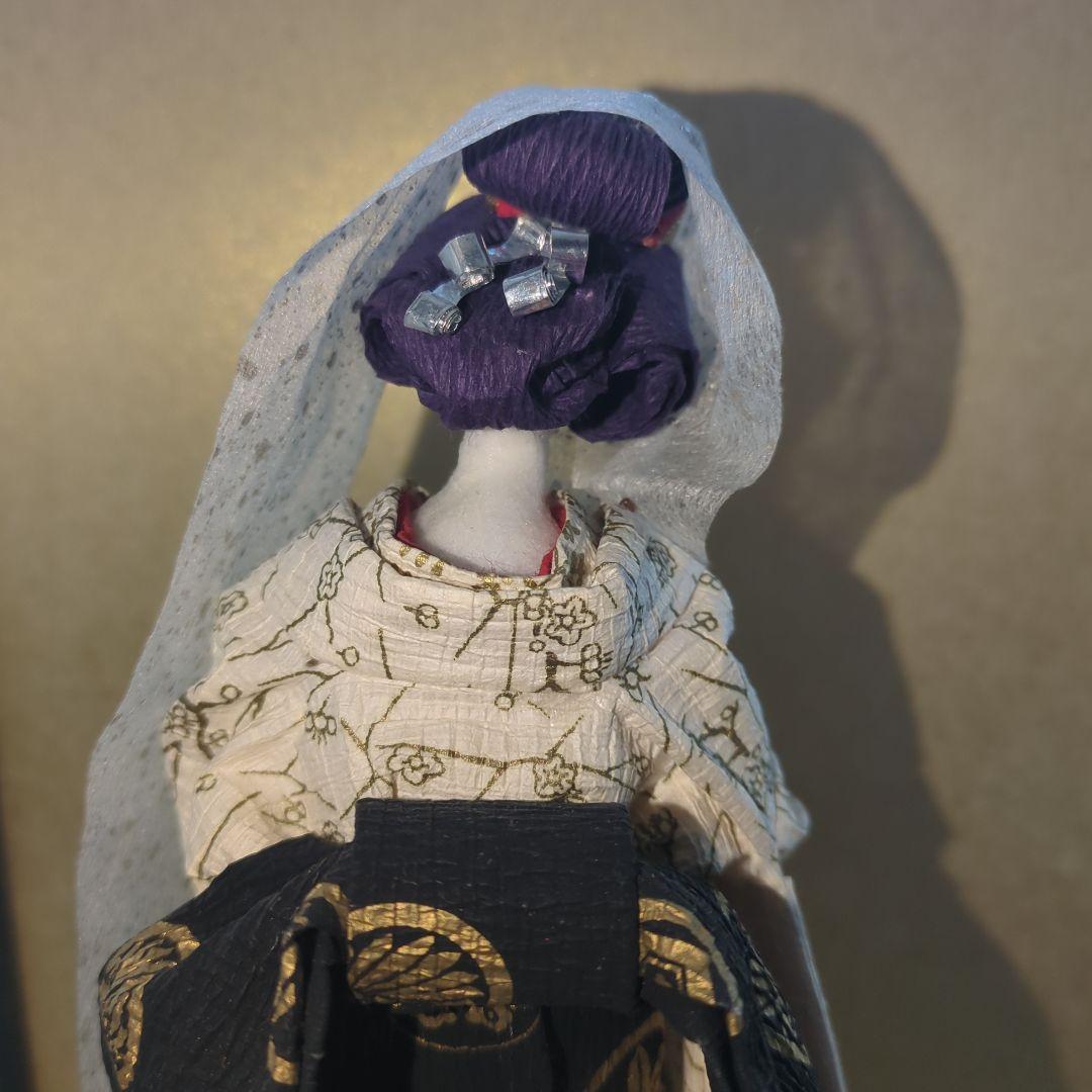 【和紙人形 ガラスケース付】雪化粧 日本人形 傘付き