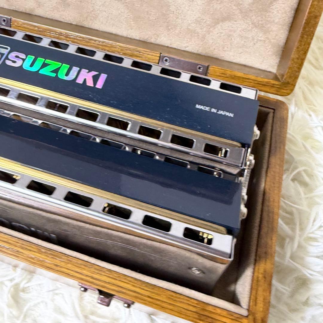 【ほぼ未使用】SUZUKI ダブルベースハーモニカ SDB-29 付属品多数