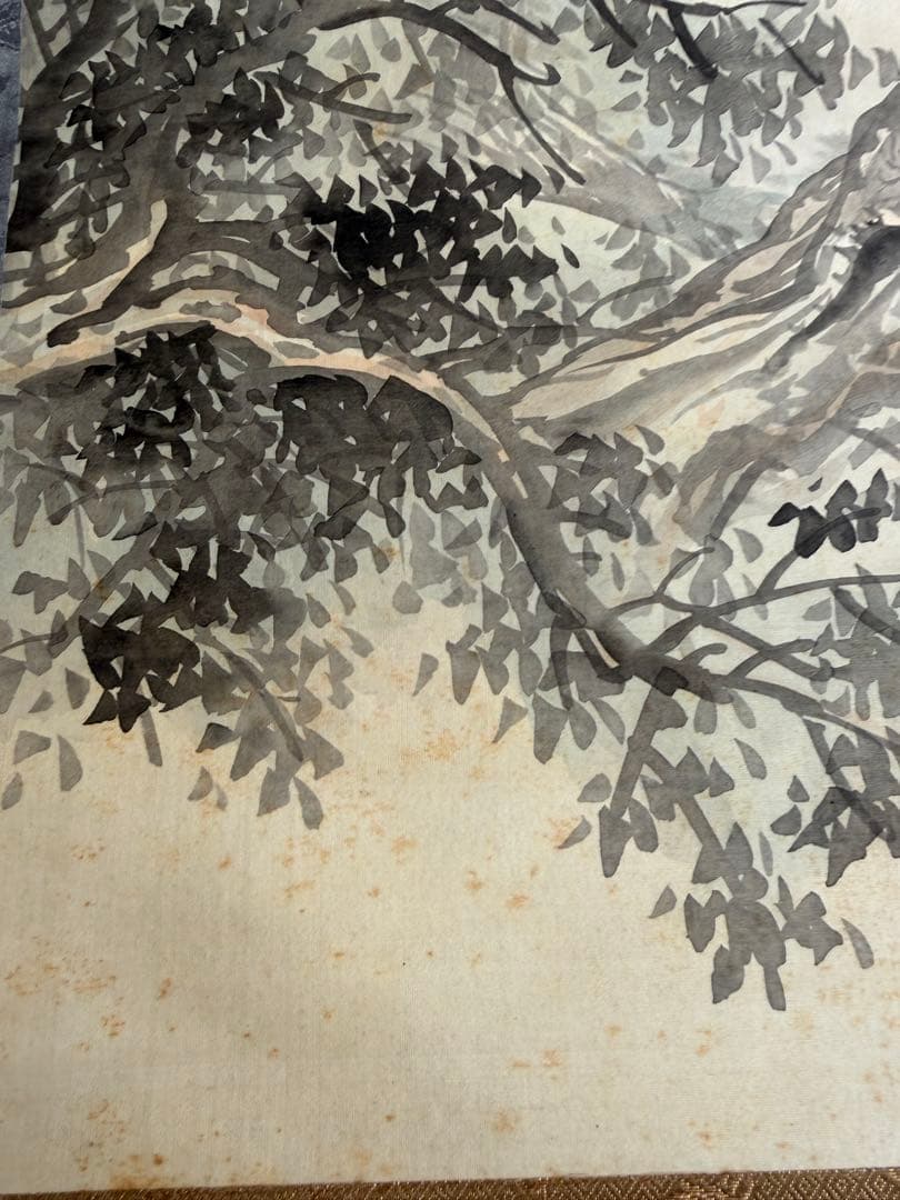 山本梅荘掛軸 山水図　水墨画