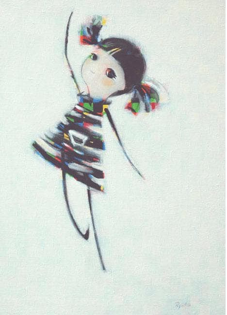 油絵 菅家令子 絵 絵画インテリア額付(銀）F4-080715 可愛い女の子