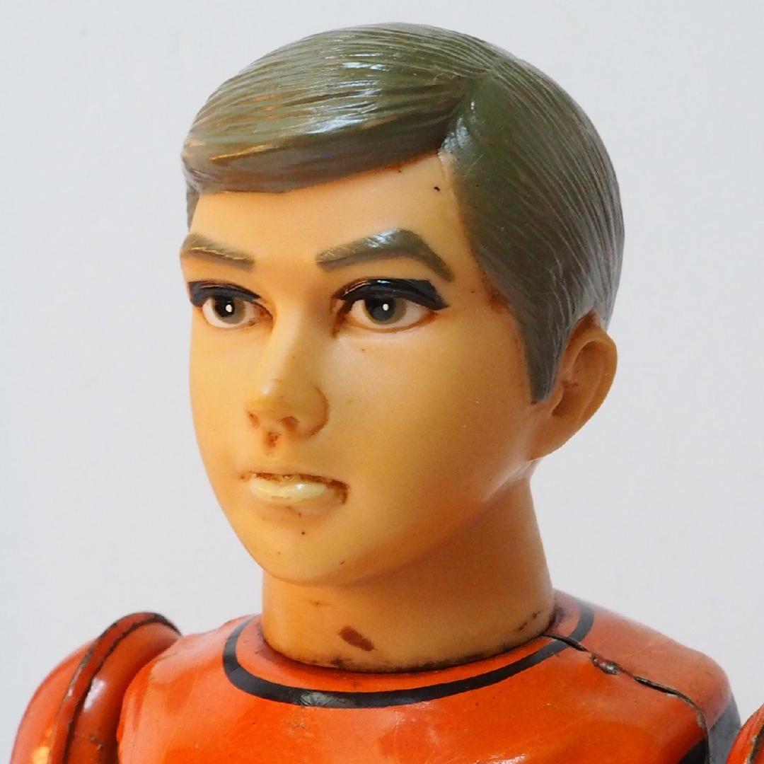 ブルマァク【MAT隊員ヘルメット欠 動作不良】ブリキ ゼンマイ歩行ロボットTIN