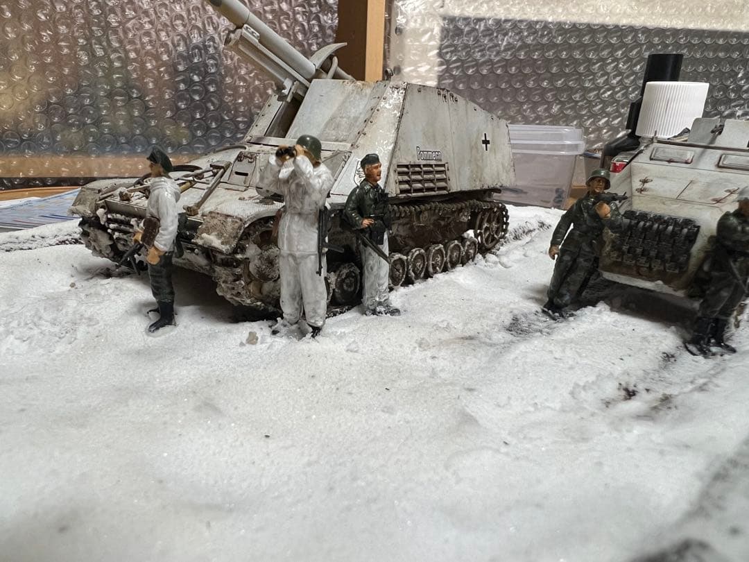 1/48 ドイツ軍 冬季進軍情景ハノマーク＆ナースホルン 完成品