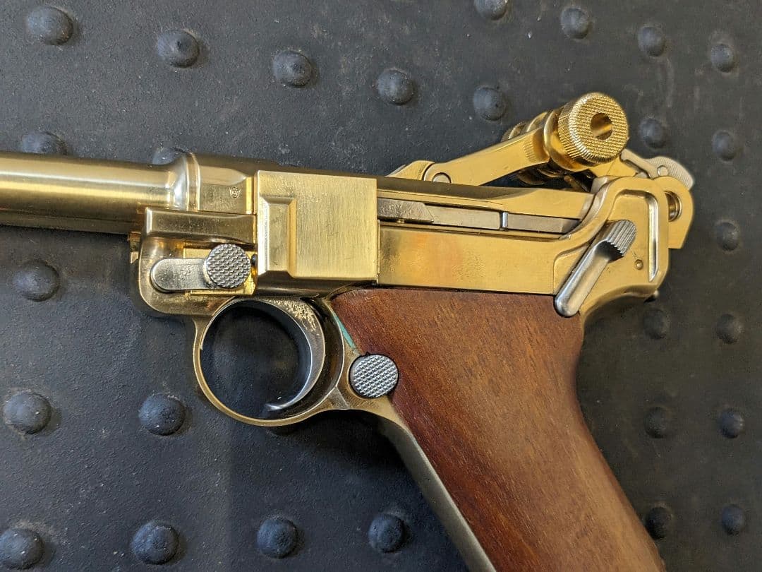 マルシン ルガー P-08 6インチ モデルガン ゴールド24GP　◉訳あり
