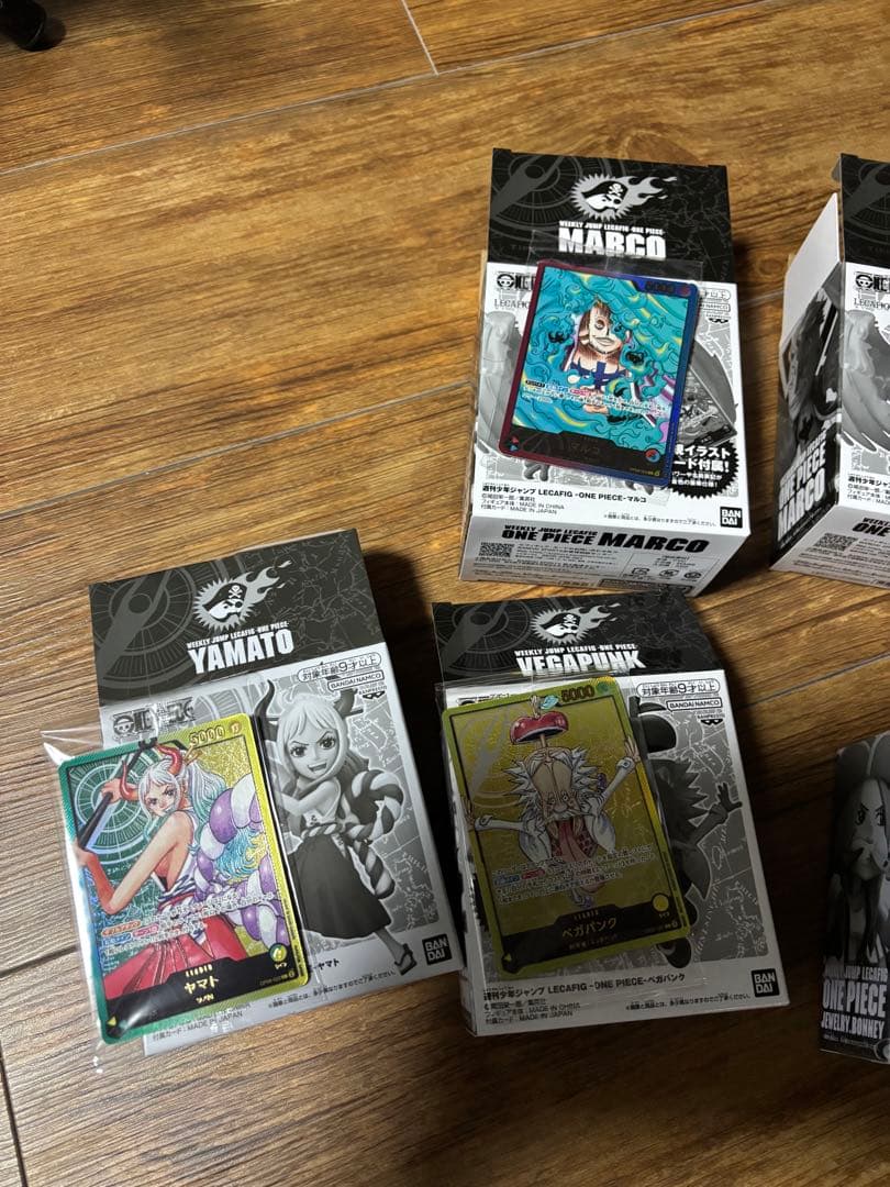 ワンピースカード　レカフィグ　マルコ、ベガパンク、ヤマト、ジュエリーボニー