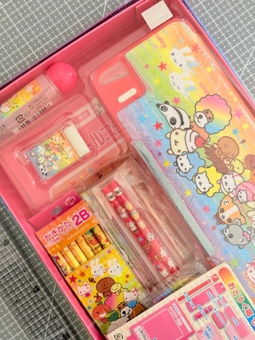 【日本製・廃盤】平成レトロ キャラクター 文房具 おどうぐ箱セット