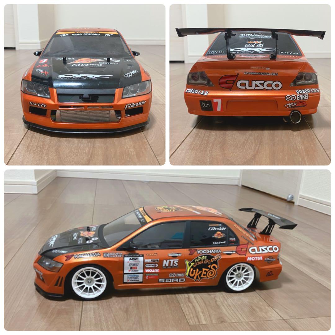 タミヤ RC 三菱 ランエボ7 ボディ D1仕様 チームORANGE風 ドリフト