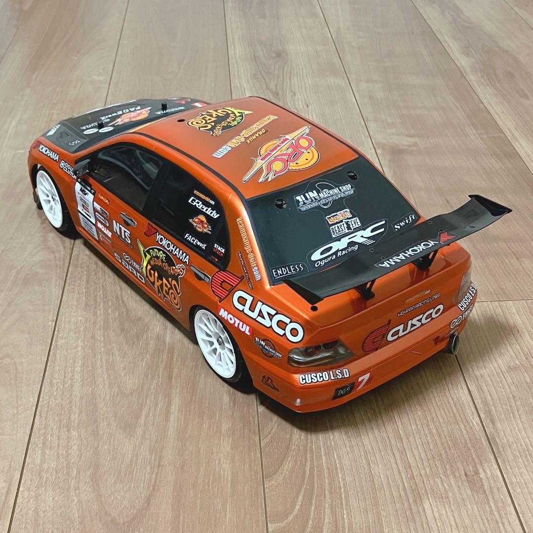 タミヤ RC 三菱 ランエボ7 ボディ D1仕様 チームORANGE風 ドリフト