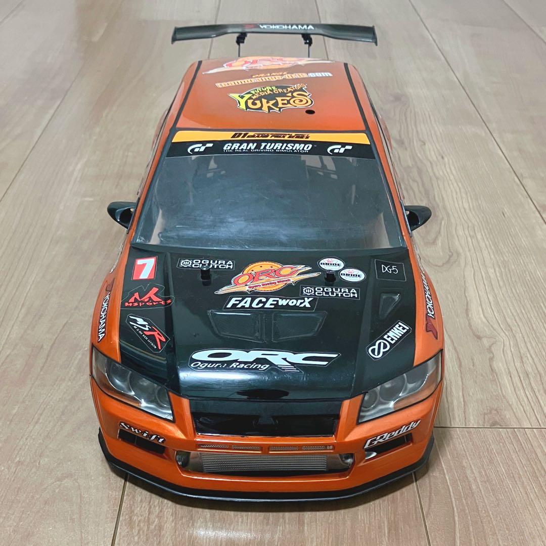 タミヤ RC 三菱 ランエボ7 ボディ D1仕様 チームORANGE風 ドリフト