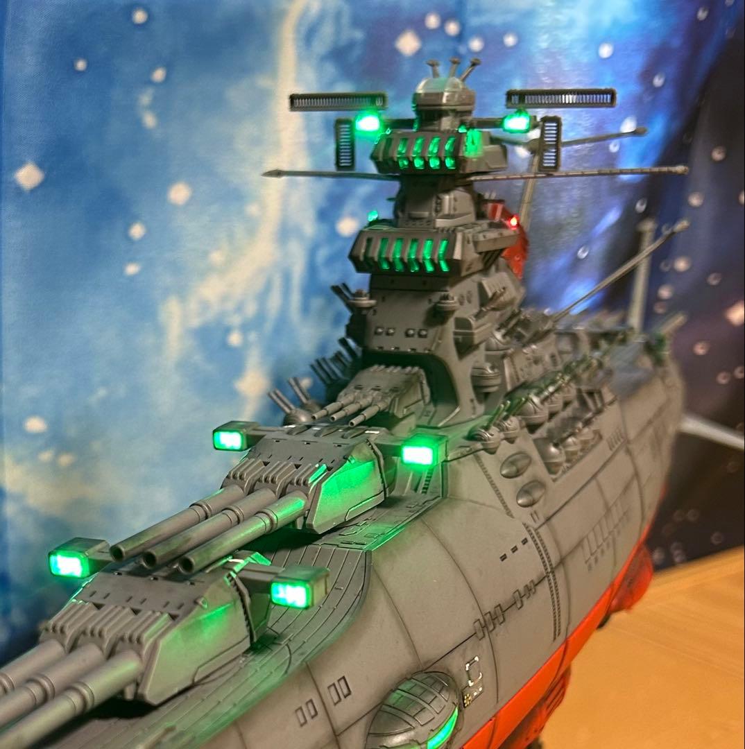 宇宙戦艦ヤマト　1/500フル電飾、墨入れ、つや消し塗装、完成品