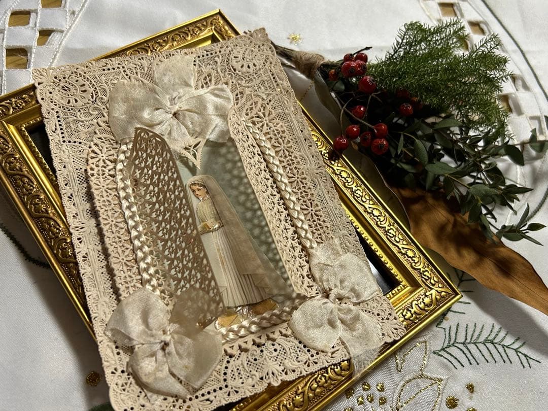 【✨破れなしの美品✨】✳︎フランスアンティーク コミュニオンのカニヴェ✳︎