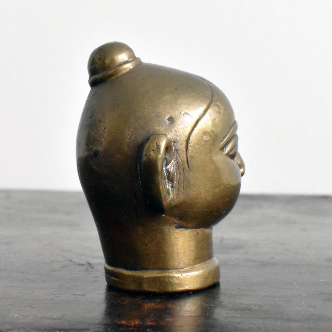 インド 19世紀 ヒンドゥー教 ガウリ女神頭部像 /真鍮/神具/仏具/厄除け