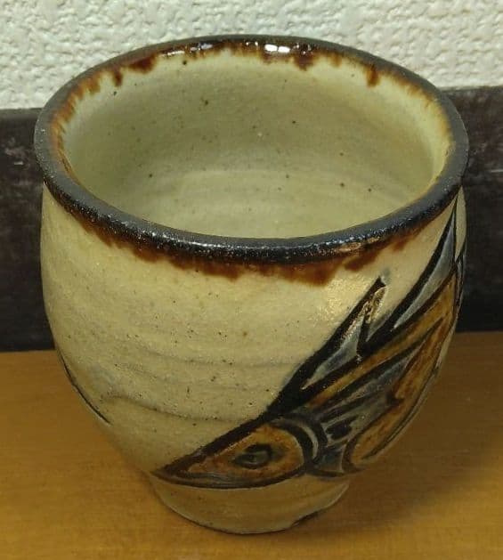 人間国宝 金城次郎 壷屋焼湯呑 栞 共箱 美品 壺屋焼 やちむん