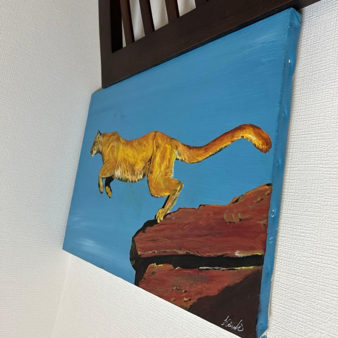 ピューマ　アクリル画　原画