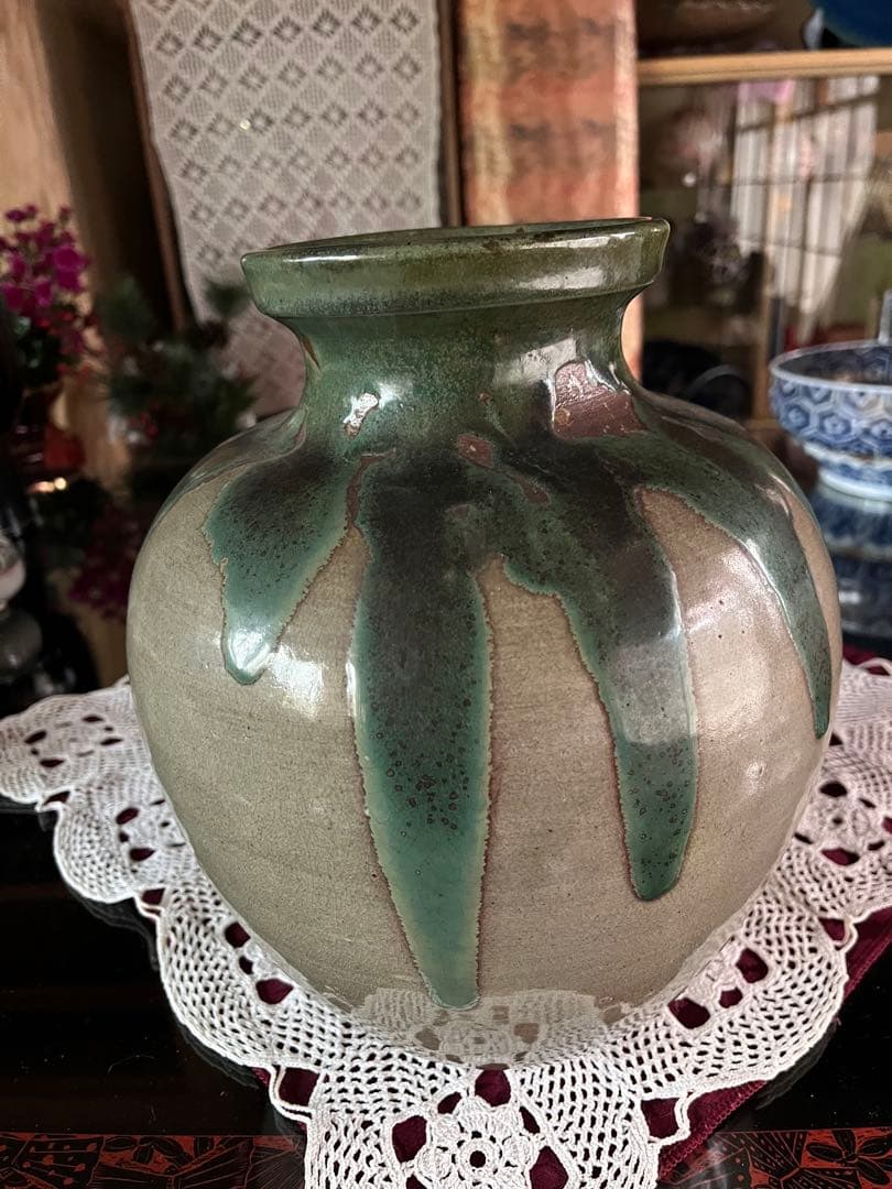 上野焼 壷 花器 花瓶 花入 華道具 茶道具 陶器 骨董品 江戸明治