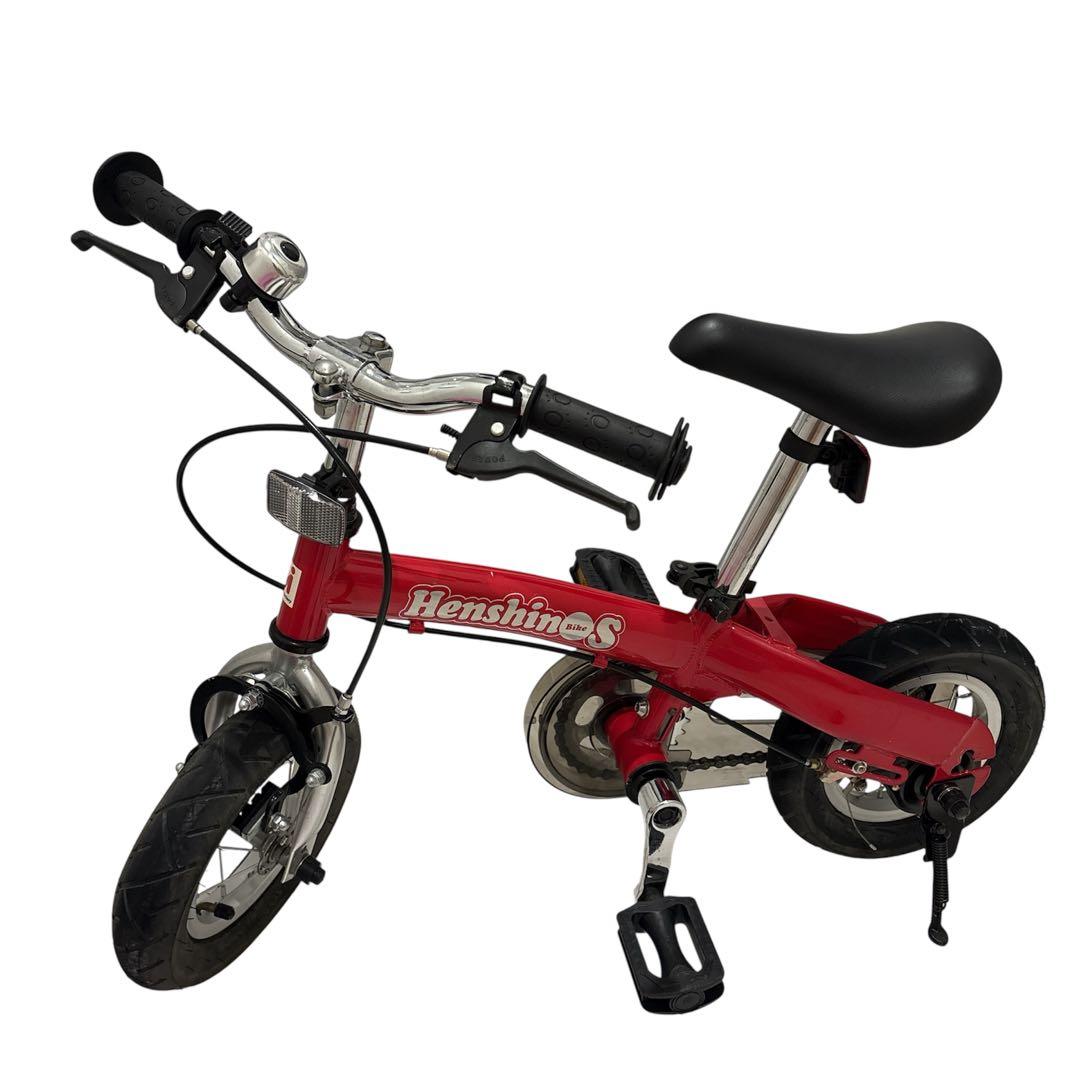 【美品・サビ極少】　へんしんバイク　12インチ レッド スタンド付