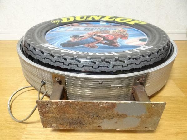 80年代 ビンテージ ダンロップ モーターサイクル タイヤ 看板 バイク 旧車