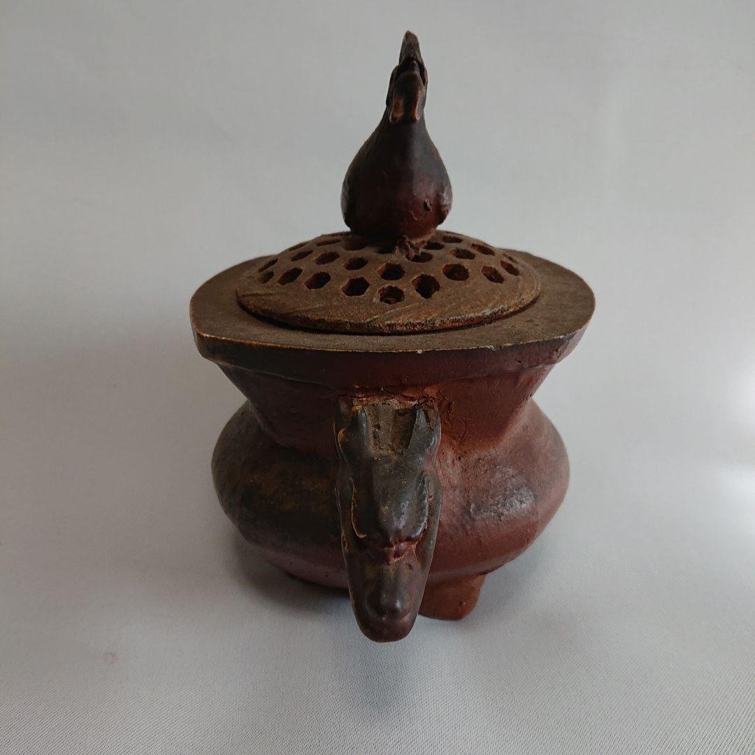 備前焼鶏.竜頭香炉