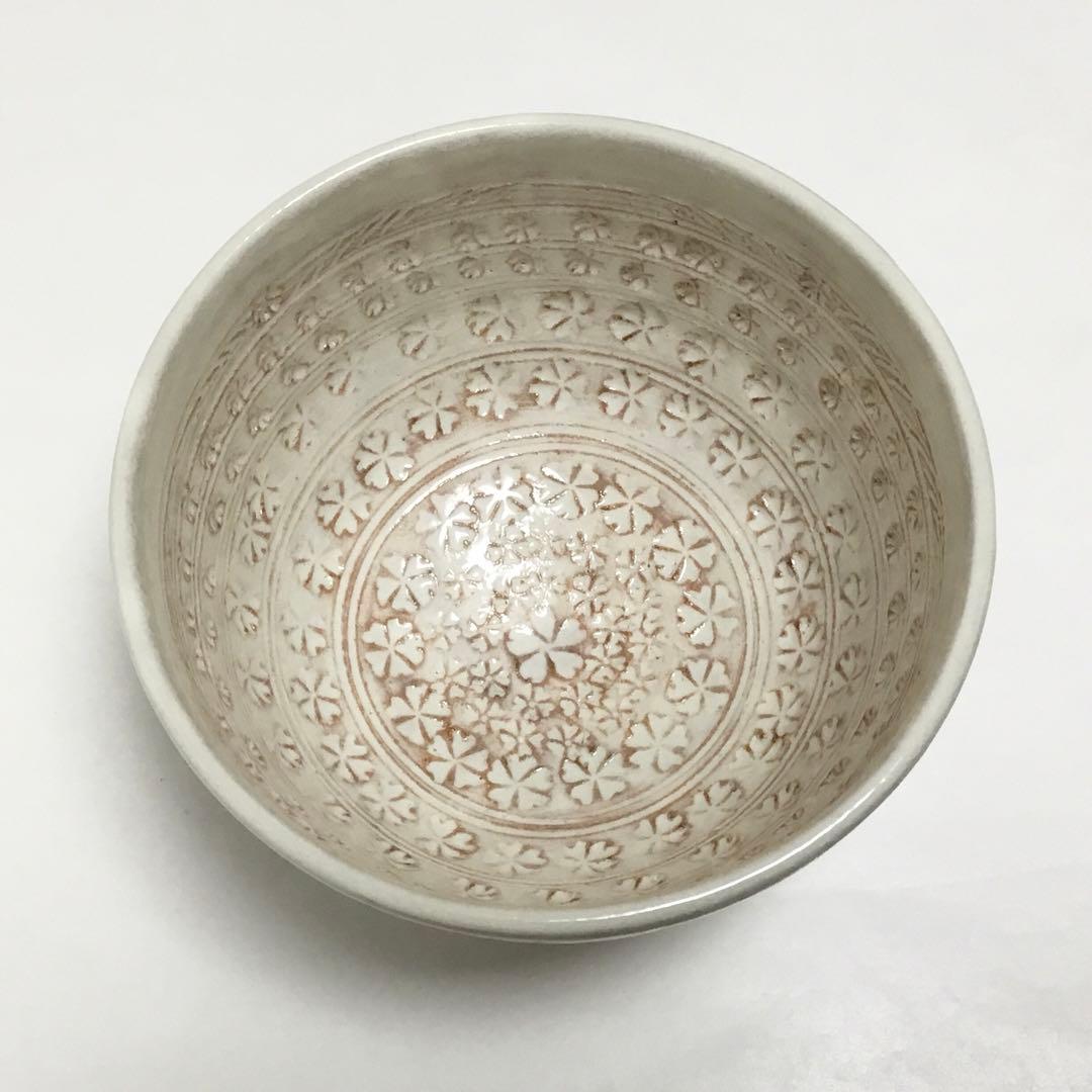 茶碗 粉引三島 桜高台 清和窯 化粧箱付 茶道具 新品