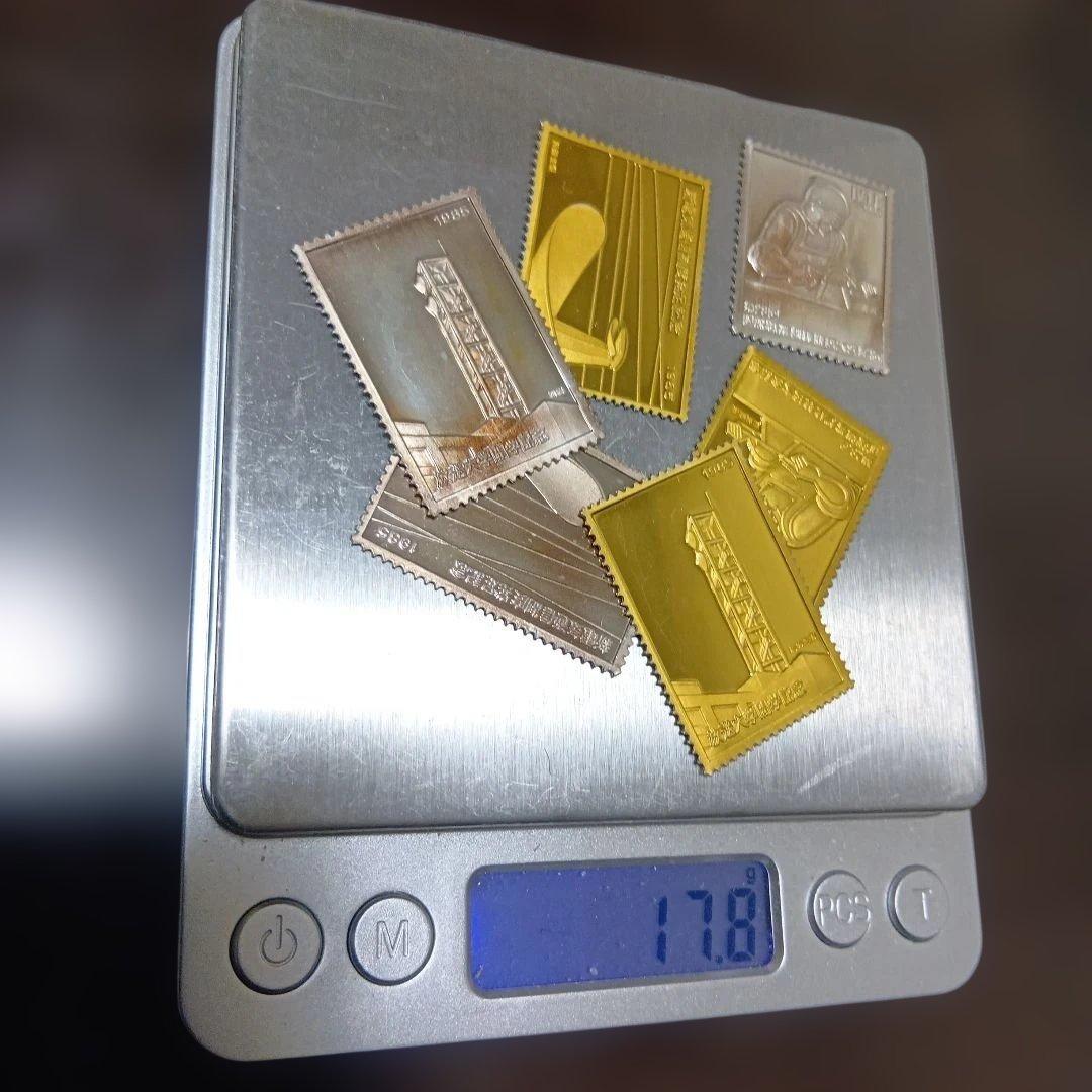 松本徽章工業　特別郵趣　純銀金張プレート、純銀プレート