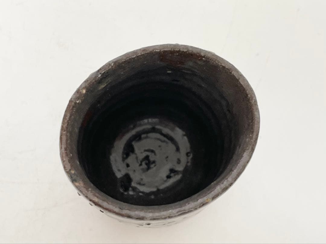 陶芸家　作家物　辻村史朗　唐津　ぐい呑　酒器　筒盃　猪口　共箱　唐津焼
