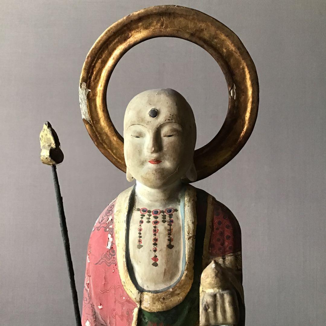 地蔵菩薩立像　　室町期　錫杖仏像　宝珠　仏像 63