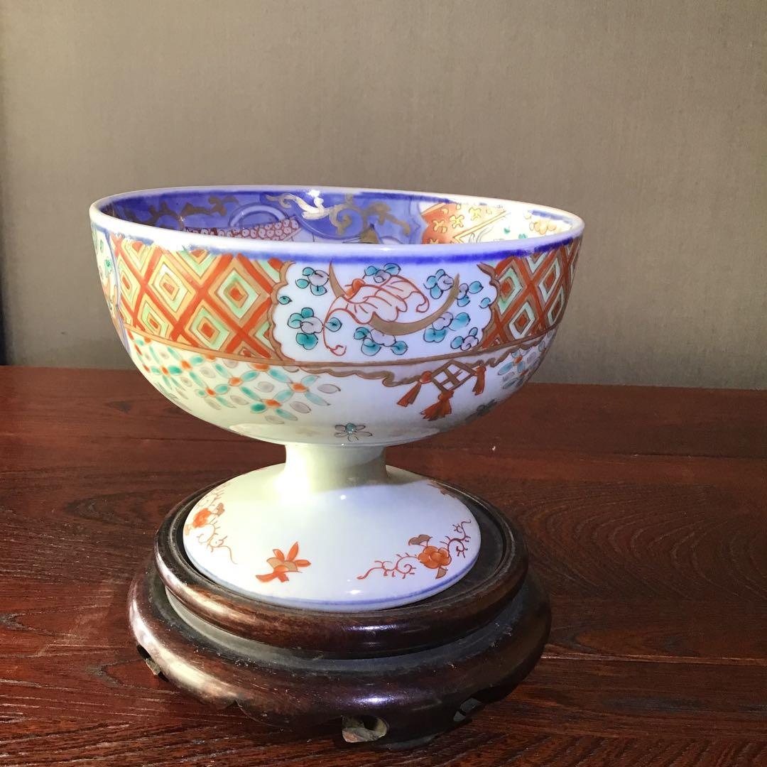 古伊万里　金彩色絵　　壽福　　　　　江戸期