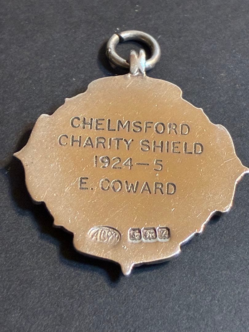 純銀925英国アンティークウォッチフォブ13.1gバーミンガム刻印1924年製