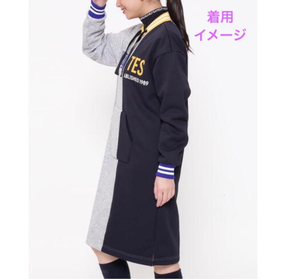 パーリーゲイツ　ゴルフ　ワンピース　グレー　紺黄　秋冬　裏起毛　レディース　美品