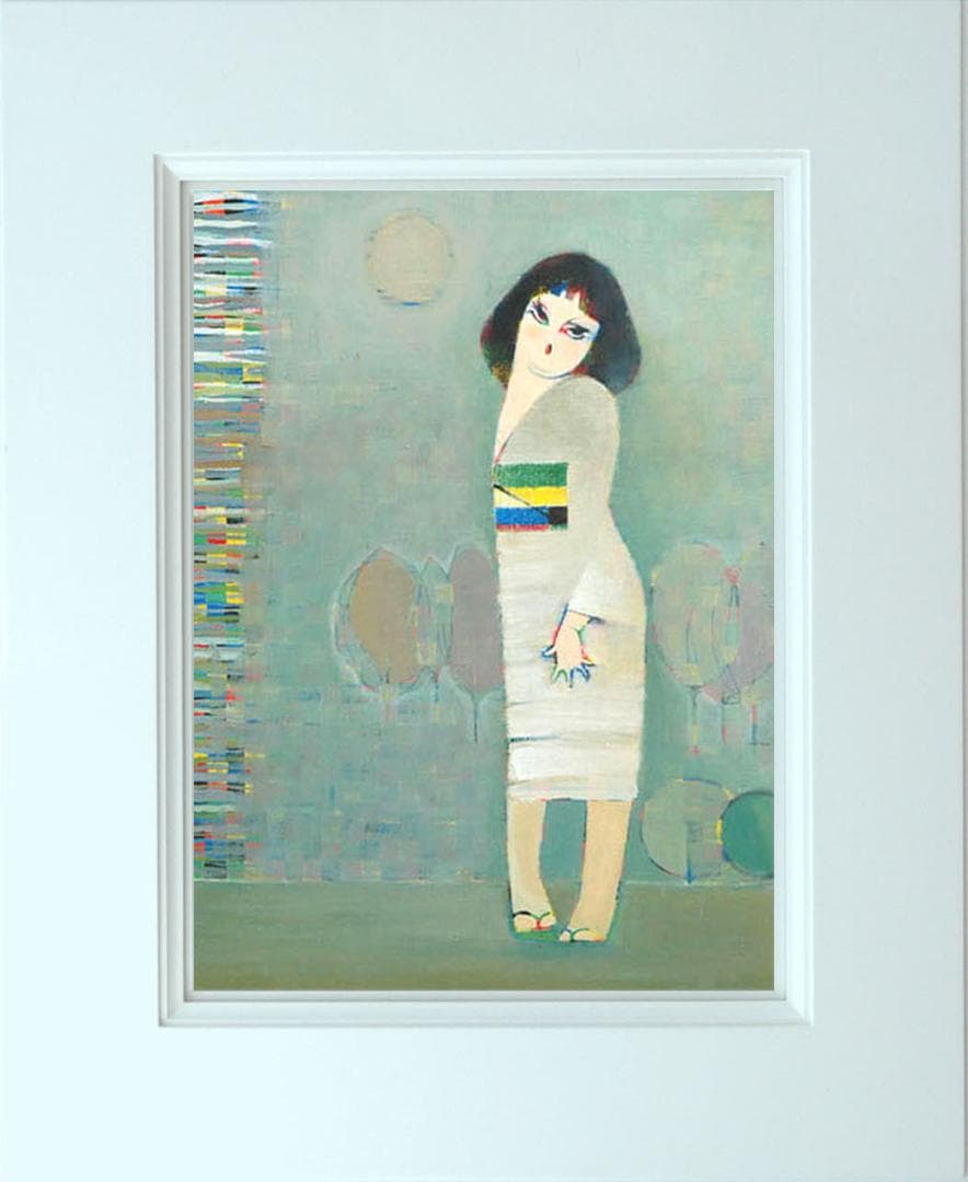 油絵 絵 絵画 インテリア 額付(黒)油絵 F6-050113 人物 女性像