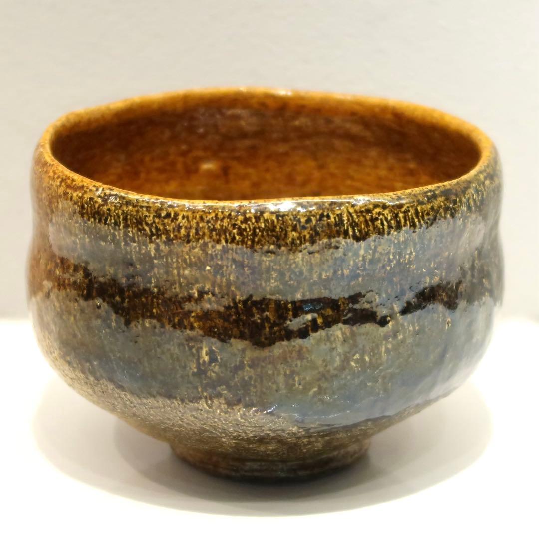 【茶道具】香野壮明作　梅山窯　大樋焼飴茶碗