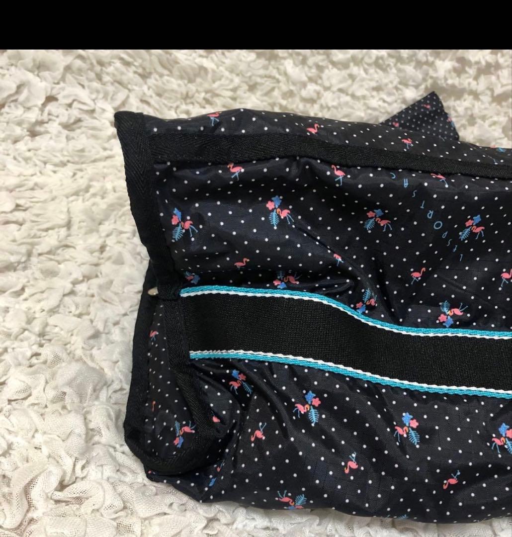 新品【LeSportsac】ボストンバッグ フラミンゴ　黒　ポーチ付き　セット②
