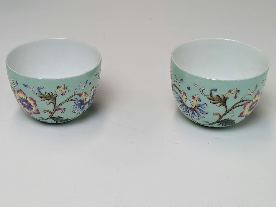 国立故宮博物院　粉彩 花柄 茶器 共箱 茶器 茶碗 杯　中国美術