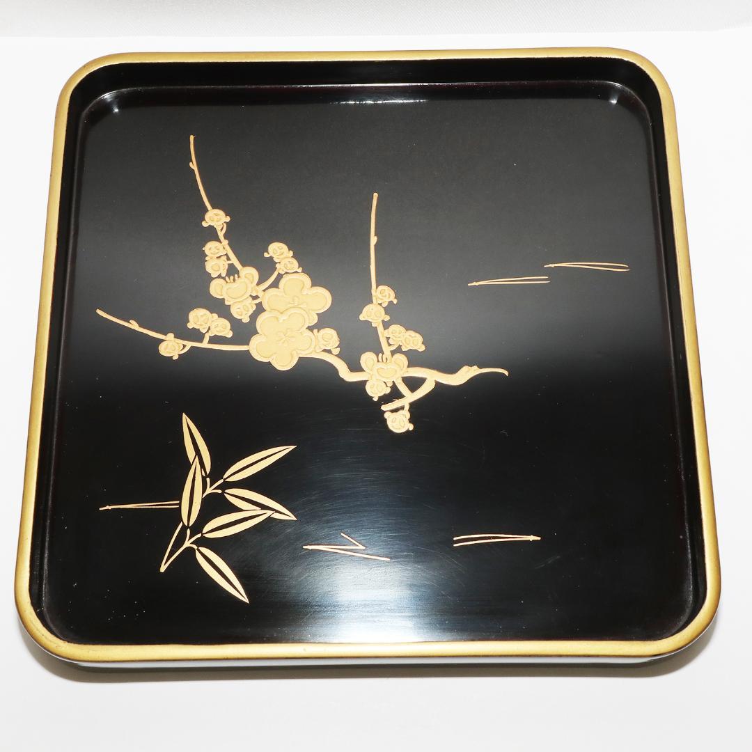 漆 蒔絵 小盆 松竹梅　20客　箱付き　レトロ　16.5cm