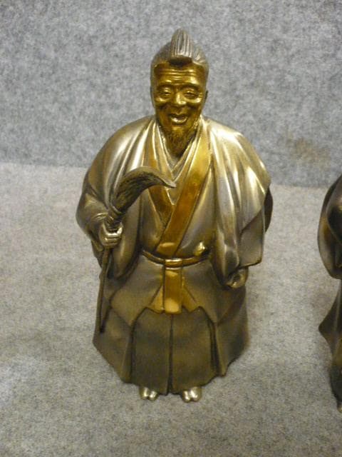 銅製尉と姥置物 [B31574]