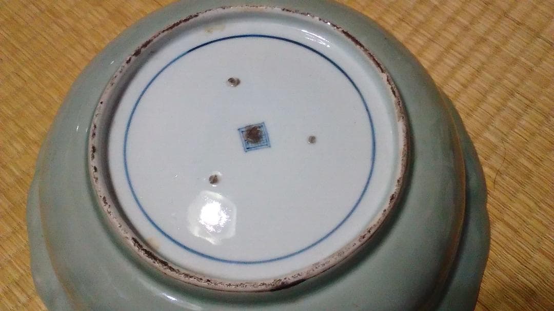 古伊万里　鳥絵　大平・大鉢　無傷・時代箱入