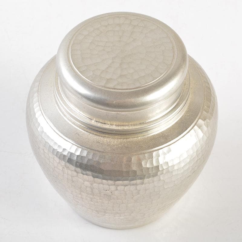 煎茶道具　錫半製　精錫　鎚目　茶壷　茶心壷　約251g　M　R7242
