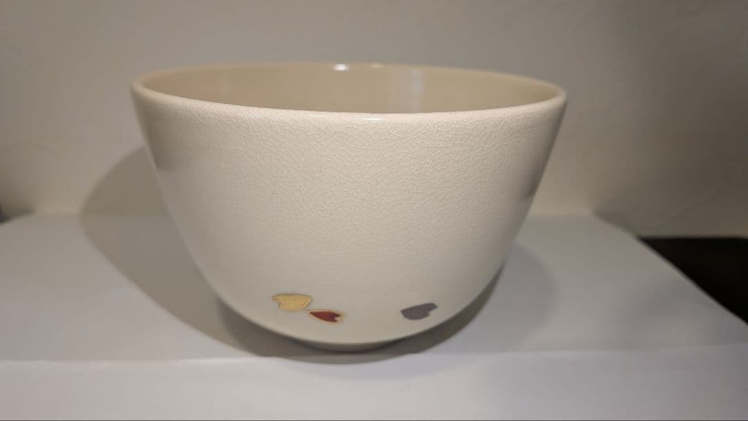 『通次阿山』仁清写　花吹雪茶碗　茶道具　共箱栞しおり　桜