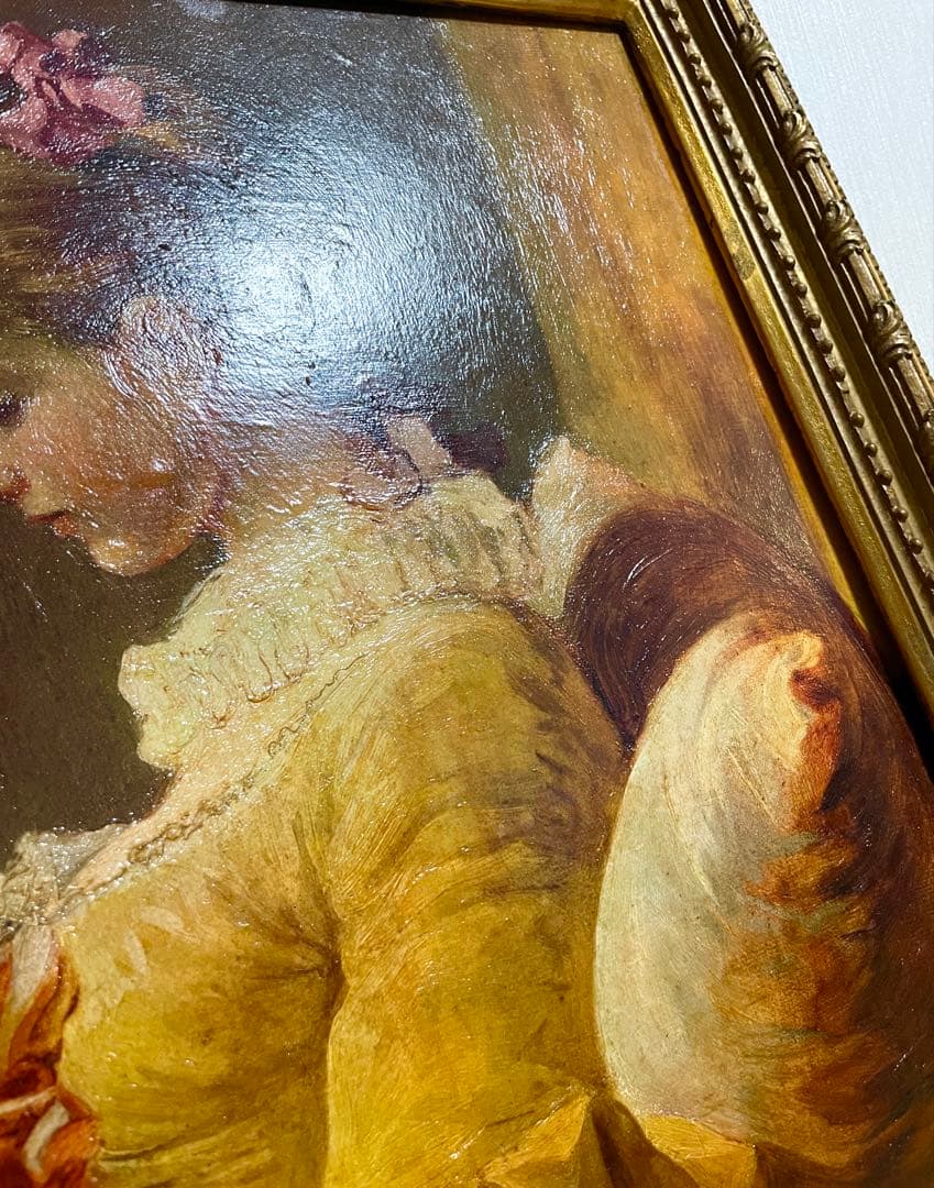 絵画 読書する少女 額装絵画 複製画 フラゴナル インテリア 人物画