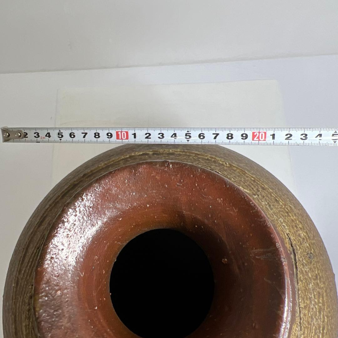 藤原啓　備前特大徳利　共箱　高さ約37.5㎝　東Y7-0627⭐︎2Fトコウ