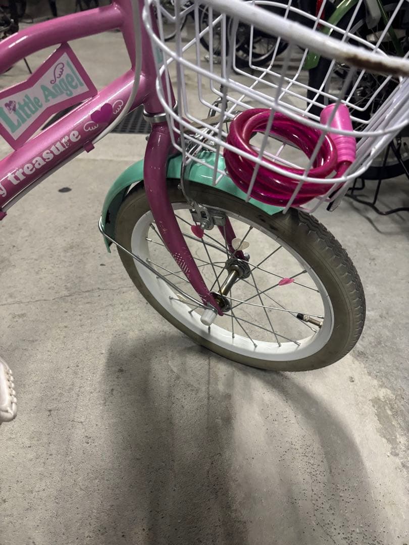 幼児用自転車 ミントグリーンとパープル リトルエンジェル キッズ自転車 美品