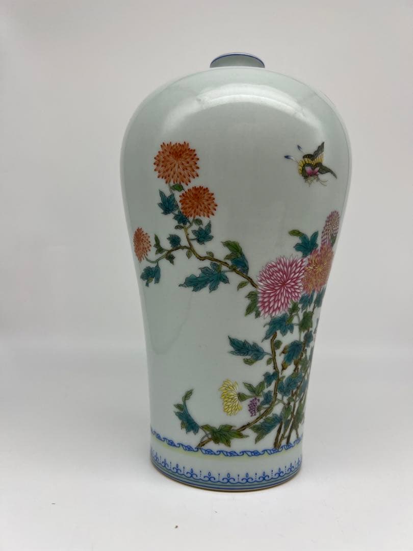 中国民国〜50年代の粉彩梅瓶唐物古美術品　江戸アンティーク骨董コレクション青磁