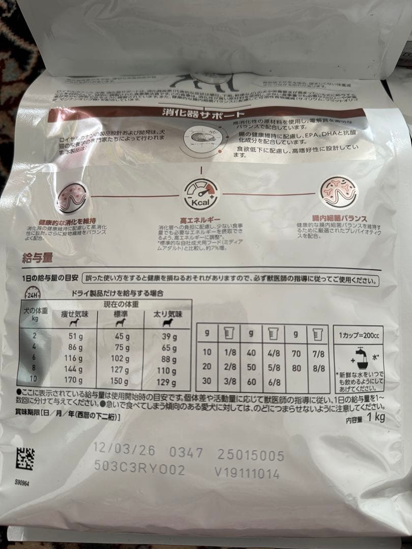 【お値下げ中】 CANIN 消化器サポート 1kg×4袋