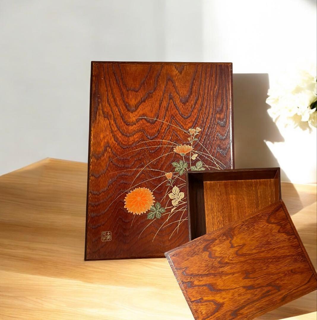 ヴィンテージ日本製蒔絵漆箱 – 高級装飾品