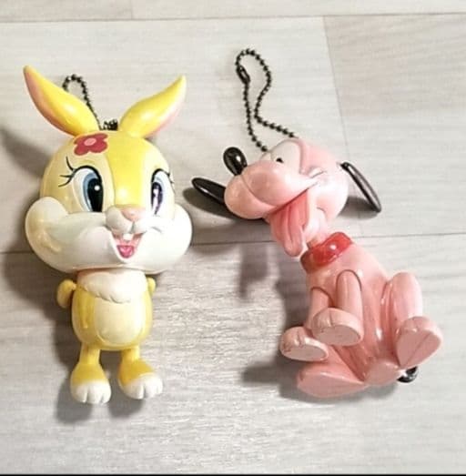 Disney　超希少　年代物　特大　フリフリ　ボールチェーン　キーホルダーセット