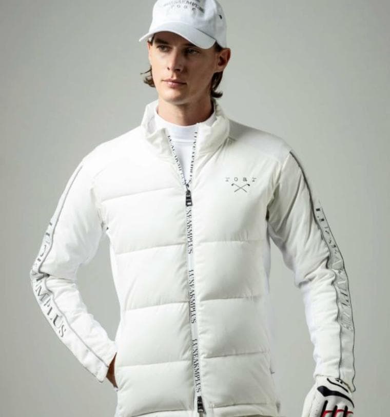 【新品】LUXEAKMPLUSゴルフ スリーブロゴ中綿ブルゾン　ホワイト　L