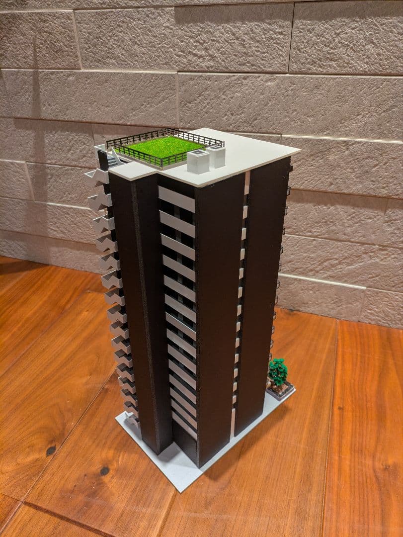 Nゲージ　自作ストラクチャー　マンション